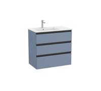 The Gap Unik 3 Tiroirs Lavabo À Gauche 800 Mm Bleu Mat/ Poignées Noires - ROCA A851487548