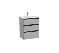 The Gap Unik Compact 3 Tiroirs 600 Mm Gris Moyen Mat/Poignées Noires - ROCA A851498547