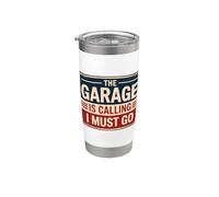 The Garage Is Calling I Must Go Gobelet isotherme en acier inoxydable double paroi