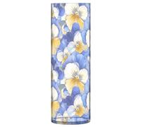 The Garden Vase cylindrique en plastique à fleurs de pensée tricolore, décoration esthétique, décoration d'intérieur, bureau, cuisine, mariage