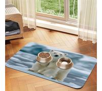 The Gaze Of A Polar Bear Tapis d'alimentation pour chat et chien en silicone étanche pour éviter les déversements de nourriture et d'eau sur le sol