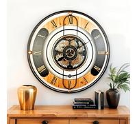 The Gears Clock Horloge murale à engrenages mobiles Noir 90 cm