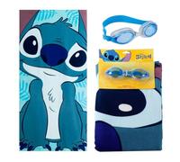 The Geeky Pop Disney Stitch Ensemble Plage Enfant - Serviette de Plage 70x140 cm avec Lunettes de Natation - Set Piscine et Plage Stitch - Accessoires Été pour Enfants