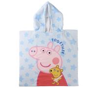 The Geeky Pop Poncho de Plage à Capuche Peppa Pig Together & Forever - 55x110 cm - Enfant - Léger et à séchage Rapide Poncho de Bain Officiel Peppa Pig