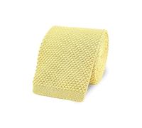 THE GENTS LAB Cravate tricotée à extrémité carrée pour homme 100 % polyester doux | Plus de 20 couleurs, Jaune pastel, Length: 145cm Width: 5cm