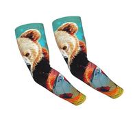 The Giant Bear Is Playing Football Summer Protection solaire Manchons de bras rafraîchissants pour homme femme Course à pied Baseball Golf Cyclisme