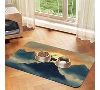 The Giant Deer On The Mountaintop Tapis d'alimentation pour chat et chien en silicone étanche pour empêcher les déversements de nourriture et d'eau sur le sol