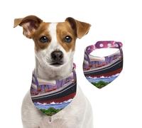 The Giant Wheel Under Lightning Bandana pour chiens de petite, moyenne et grande taille, foulard triangle pour fille ou garçon