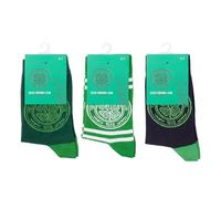 The Gift Scholars 3 Pack Striped Chaussettes Celtic FC, Lot de 3 Rayures, 4-7 Homme