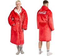The Gift Scholars Adult 3XL Robe de Chambre, Coca-Cola Retro Red, XXXL Peignoir Unisexe Coca-Cola Sherpa