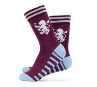 The Gift Scholars Chaussettes blanches sous licence officielle Aston Villa Crest pour homme et femme | Taille adulte Sport Villans Fan Merchandising, Villa Claret, 4-7