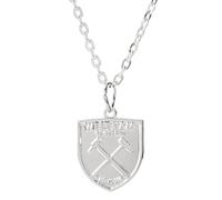 The Gift Scholars Collier avec pendentif écusson du West Ham United FC sous licence officielle, chaîne plaquée argent, bijoux WHUFC pour homme