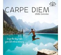 The Gifted Stationary Calendrier mural carré 2026, Carpe Diem, 16 mois sur le thème de l'esprit, du corps, de l'esprit avec 180 autocollants de rappel, planificateur mensuel pour la maison ou les