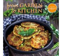 The Gifted Stationary Calendrier mural carré 2026, du jardin à la cuisine, calendrier à suspendre sur le thème des aliments avec 180 autocollants de rappel, planificateur familial mensuel pour la