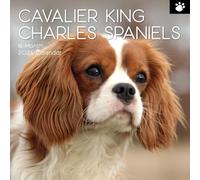 The Gifted Stationary Calendrier mural carré 2026, épagneuls Cavalier King Charles, calendrier à suspendre sur le thème des animaux avec 180 autocollants de rappel, planificateur mensuel pour la