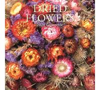 The Gifted Stationary Calendrier mural carré 2026, fleurs séchées, calendrier à suspendre sur le thème des fleurs sur le thème des fleurs avec 180 autocollants de rappel, planificateur mensuel pour la