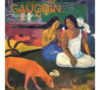 The Gifted Stationary Calendrier mural carré 2026, Gauguin, 16 mois sur le thème des arts et des antiquités avec 180 autocollants de rappel, planificateur mensuel pour la maison et les espaces