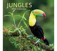 The Gifted Stationary Calendrier mural carré 2026, jungles, 16 mois sur le thème du monde naturel avec 180 autocollants de rappel (30,5 x 30,5 cm)