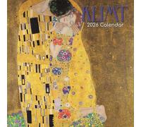 The Gifted Stationary Calendrier mural carré 2026, Klimt, 16 mois sur le thème des arts et des antiquités avec 180 autocollants de rappel (30,5 x 30,5 cm)