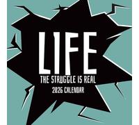 The Gifted Stationary Calendrier mural carré 2026, Life The Struggle Is Real, calendrier à suspendre de 16 mois avec 180 autocollants de rappel, planificateur mensuel pour la maison ou les espaces