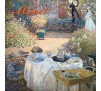 The Gifted Stationary Calendrier mural carré 2026, Monet, 16 mois sur le thème des arts et des antiquités avec 180 autocollants de rappel, planificateur mensuel pour la maison ou les espaces créatifs