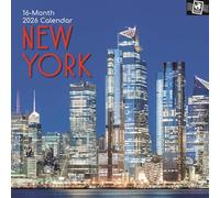 The Gifted Stationary Calendrier mural carré 2026, New York, 16 mois sur le thème des passeports avec 180 autocollants de rappel, planificateur mensuel pour la maison ou les espaces créatifs, 30,5 x