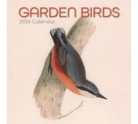 The Gifted Stationary Calendrier mural carré 2026, oiseaux de jardin, calendrier à suspendre sur le thème des oiseaux avec 180 autocollants de rappel, planificateur mensuel pour la maison ou les