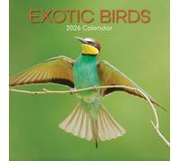The Gifted Stationary Calendrier mural carré 2026, oiseaux exotiques, calendrier à suspendre sur le thème des animaux avec 180 autocollants de rappel, planificateur mensuel pour la maison et les