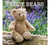 The Gifted Stationary Calendrier mural carré 2026, ours en peluche, calendrier à suspendre sur le thème des modes de vie de 16 mois avec 180 autocollants de rappel, planificateur mensuel pour la