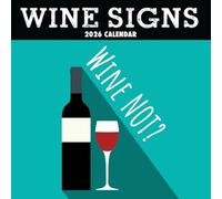 The Gifted Stationary Calendrier mural carré 2026, panneaux de vin, calendrier amusant à suspendre sur le thème des coins avec 180 autocollants de rappel, planificateur mensuel pour la maison ou les