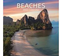 The Gifted Stationary Calendrier mural carré 2026, plages, calendrier à suspendre sur le thème du monde naturel avec 180 autocollants de rappel, planificateur mensuel pour la maison ou les espaces