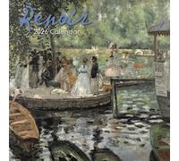 The Gifted Stationary Calendrier mural carré 2026, Renoir, 16 mois sur le thème des arts et des antiquités avec 180 autocollants de rappel, planificateur mensuel pour espaces créatifs, 30,5 x 30,5 cm