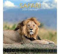 The Gifted Stationary Calendrier mural carré 2026, safari, 16 mois sur le thème du monde naturel avec 180 autocollants de rappel, planificateur mensuel pour la maison ou les espaces créatifs, 30,5 x