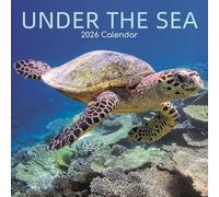 The Gifted Stationary Calendrier mural carré 2026, sous la mer, 16 mois sur le thème du monde naturel avec 180 autocollants de rappel, planificateur mensuel pour la maison ou les espaces créatifs