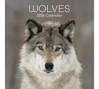 The Gifted Stationary Calendrier mural carré 2026, thème loup, calendrier à suspendre sur le thème des animaux avec 180 autocollants de rappel, planificateur mensuel pour la maison ou les espaces