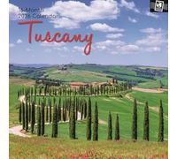 The Gifted Stationary Calendrier mural carré 2026, Toscane, 16 mois sur le thème de la collection passeport, calendrier à suspendre avec 180 autocollants de rappel, planificateur mensuel pour la