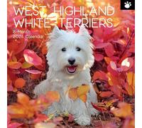 The Gifted Stationary Calendrier mural carré 2026, West Highland White Terriers, calendrier à suspendre sur le thème des animaux avec 180 autocollants de rappel, planificateur mensuel pour la maison