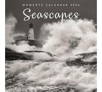 The Gifted Stationery Calendrier mural carré de 16 mois - Photo Art marin 2025 2026 - Planificateur 2026 avec 180 autocollants de rappel - septembre 2025 à décembre 2026, 30,5 x 30,5 cm