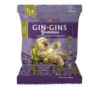 The Ginger People GIN GINS - Bonbons gommeux au gingembre doux - Élaboré avec du vrai gingembre - Emballés individuellement - Saveur gingembre doux - Sachet de 453 g