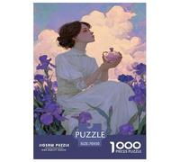 The Girl Among The Flowers Puzzle 1000 Pièces Cadeau Unique Jeu Éducatif Challenge Toy À De Qualité Supérieure Peinture Art pour Adultes Et Enfants 70x50cm/1000pcs