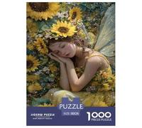The Girl Among The Flowers Puzzle 1000 Pieces Cadeau Unique Jeu Éducatif Challenge Toy À De Qualité Supérieure Peinture Art pour Adultes Et Enfants À Partir De 12 Ans 38x26cm/1000pcs