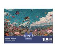 The Girl Among The Flowers Puzzle 1000 Pièces Educa Jouet en Bois Cadeau Unique Décoration Intérieure Jeu Éducatif Challenge Toy Adultes Et Enfants À Partir De 14 Ans 38x26cm/1000pcs