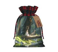 The girl by the river Sac de vacances imprimé avec cordon de serrage 21,1 x 30 cm Décoration de fête de Noël Sac cadeau