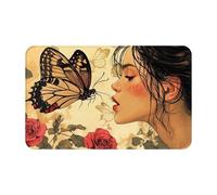 The Girl Gentle Kissed The ButterflySupernatural Symbols Black Printing 1 pièce Serviette de plage en velours peau de pêche à séchage rapide surdimensionnée 140 x 70 cm pour adultes, serviette super