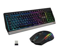 THE GLAB combo TUNGSTEN Pack Sans fil Clavier + Souris Gamer RGB AZERTY