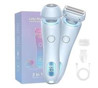 The Glide Pro 3.0 Razor for Women, 2025 New The Glide Pro Razor, 2 in 1 Wet & Dry Waterproof Electric Shaver for Women, Removable Head for Leg Arm Underarm Bikini Area (Blue)