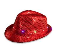 The Glowhouse Chapeau Fedora LED clignotant (rouge)
