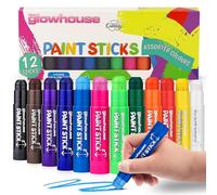 The Glowhouse Crayons de tempera, couleurs classiques, non toxiques, lavables, pas de désordre, crayons de couleur multicolores pour enfants, 12 pièces, parfaits pour des projets artistiques créatifs