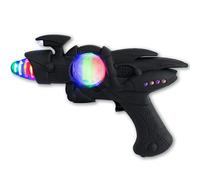 The Glowhouse Light Up LED Space Gun Clignotant Jouet Noir