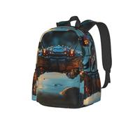 The Glowing Crabs On The Beach Sac à dos léger pour voyage, randonnée, trajets quotidiens d'affaires, sac à dos pour ordinateur portable rose pour homme et femme